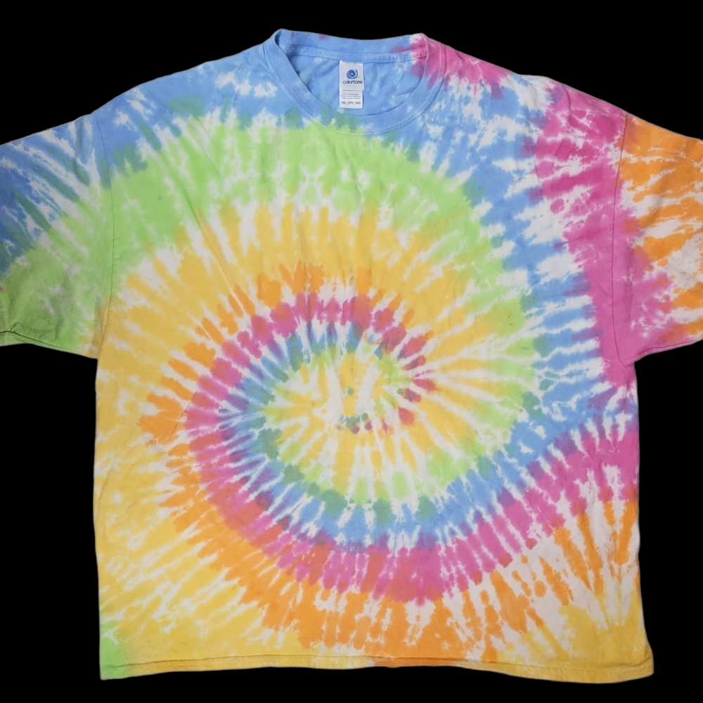 Colortone Rainbow Colors Unisex XXXL Tye Tie Dye Die Tee Plain T-Shirt 3XL. 